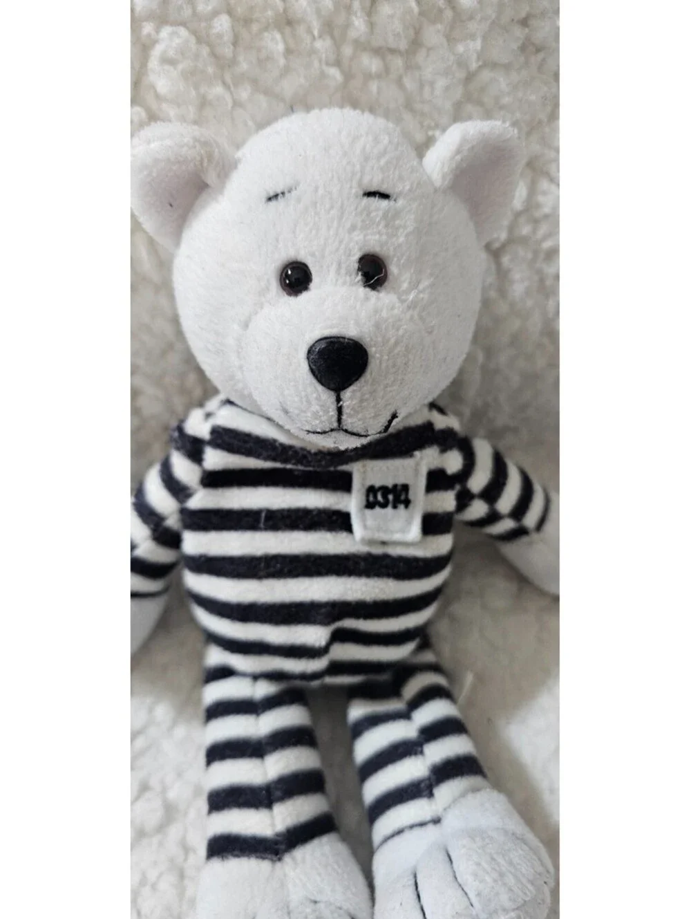 Stuffed Animal Factory Property Of Alcatraz Bear Plush Toy 0314 Bean Bag 9.5